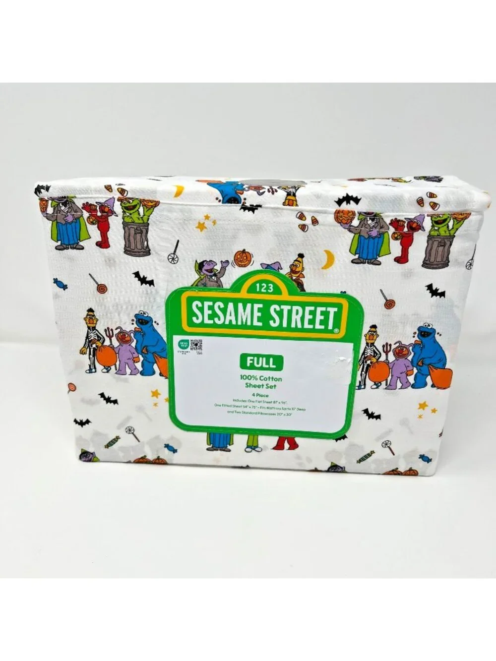 Sesame Street Halloween Full Size Sheet Set 100% Cotton Trick or Treating